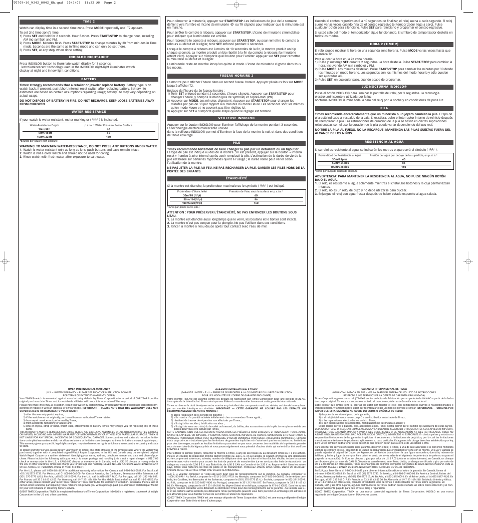 Timex 842-095000 User Manual | Page 2 / 2