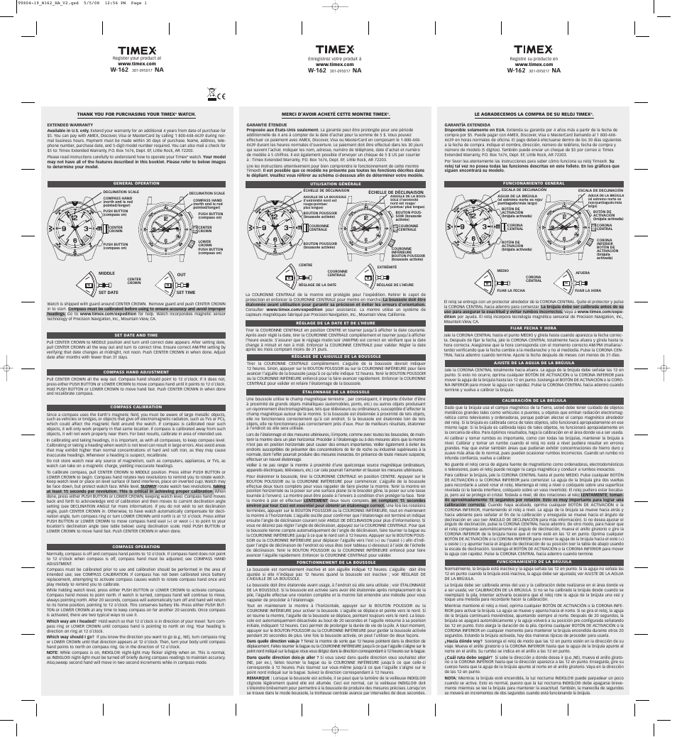 Timex 301-095017 NA User Manual | 2 pages