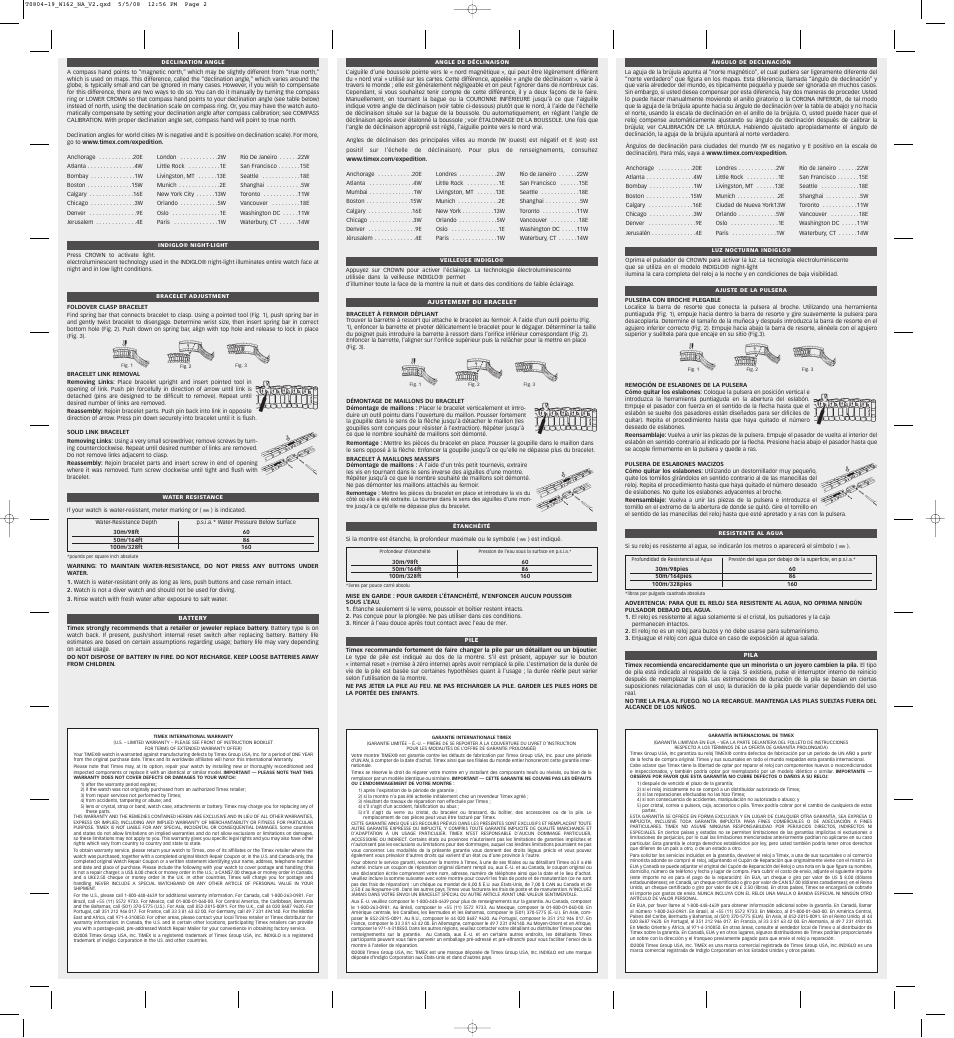 Timex 301-095017 NA User Manual | Page 2 / 2
