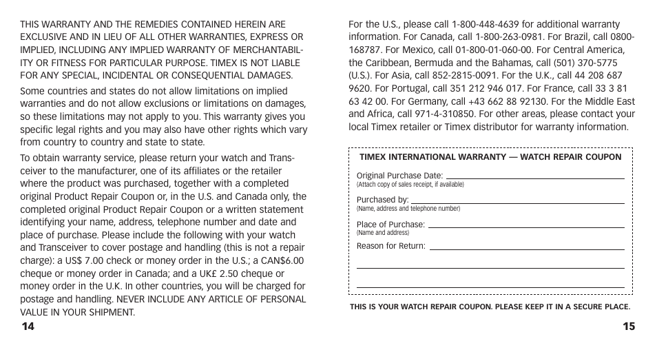 Timex M821 User Manual | Page 9 / 11