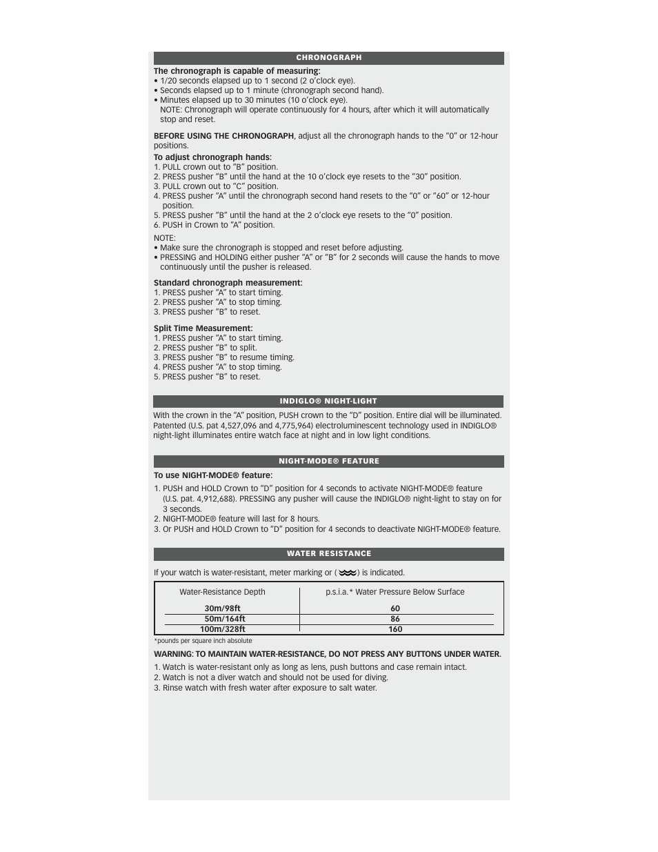 Timex W111 User Manual | Page 2 / 3