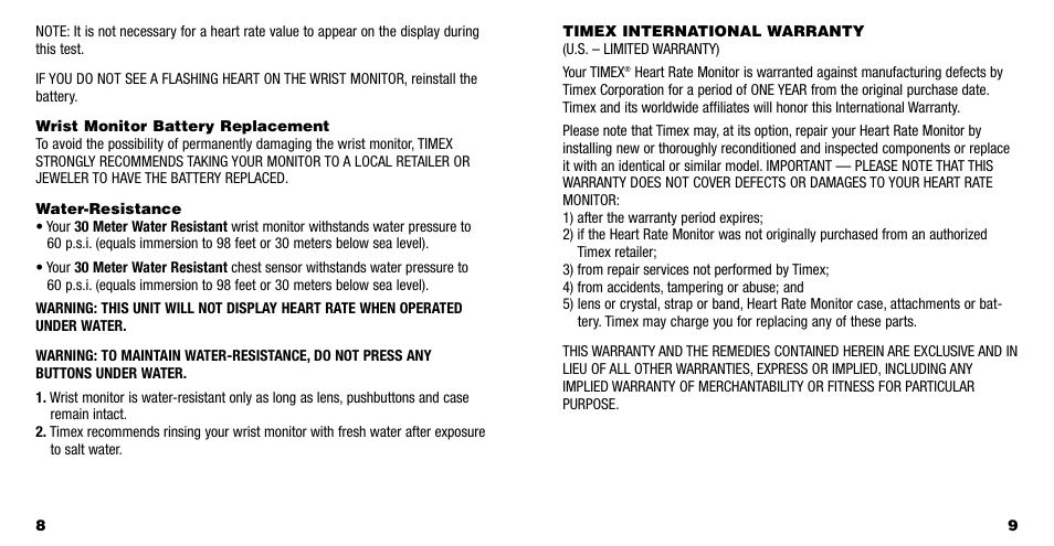 Timex W228 User Manual | Page 6 / 8