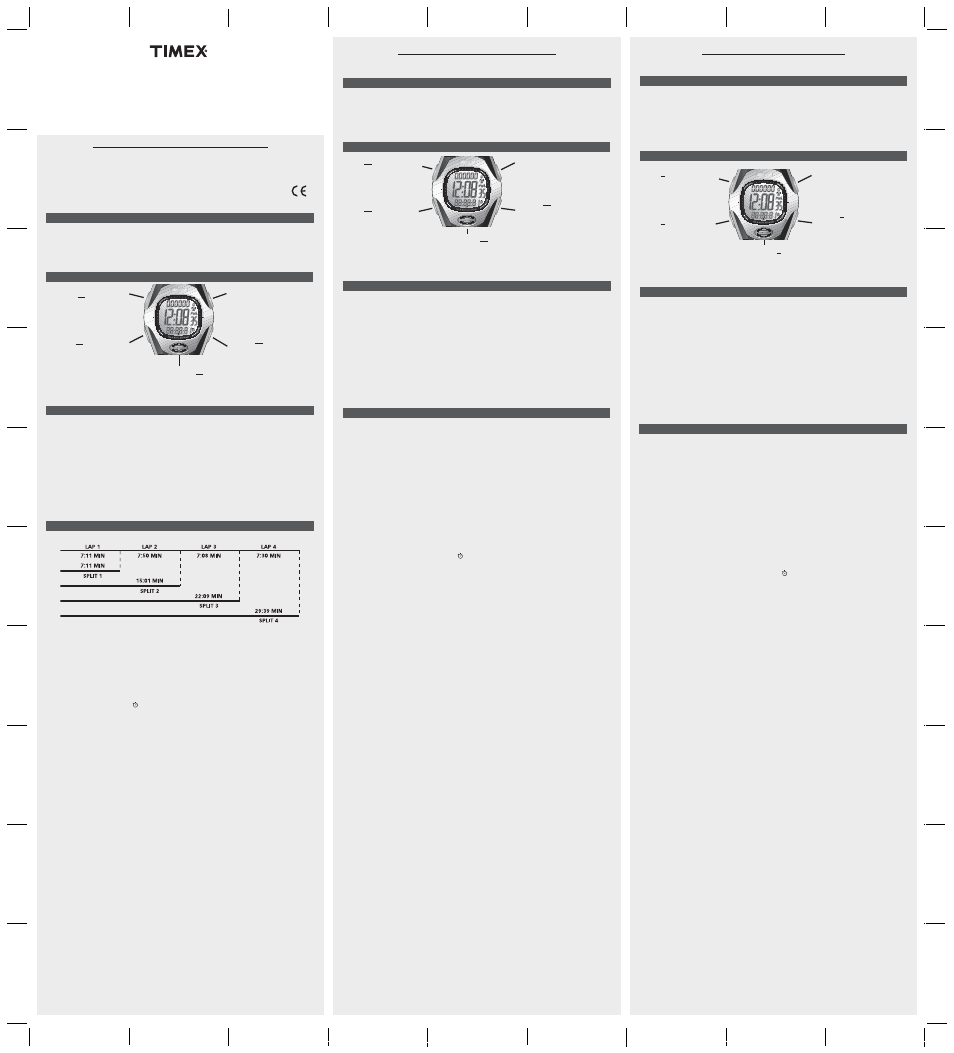 Timex 895-095000 User Manual | 2 pages