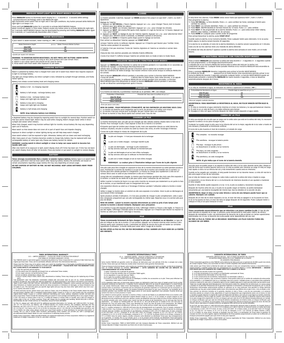 Timex 688-095000 NA User Manual | Page 2 / 2