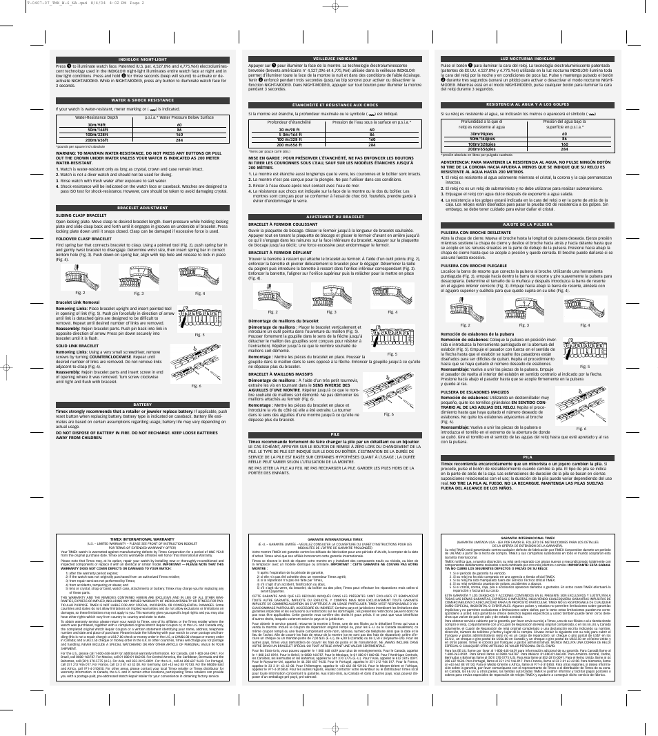 Timex W-6 User Manual | Page 2 / 2