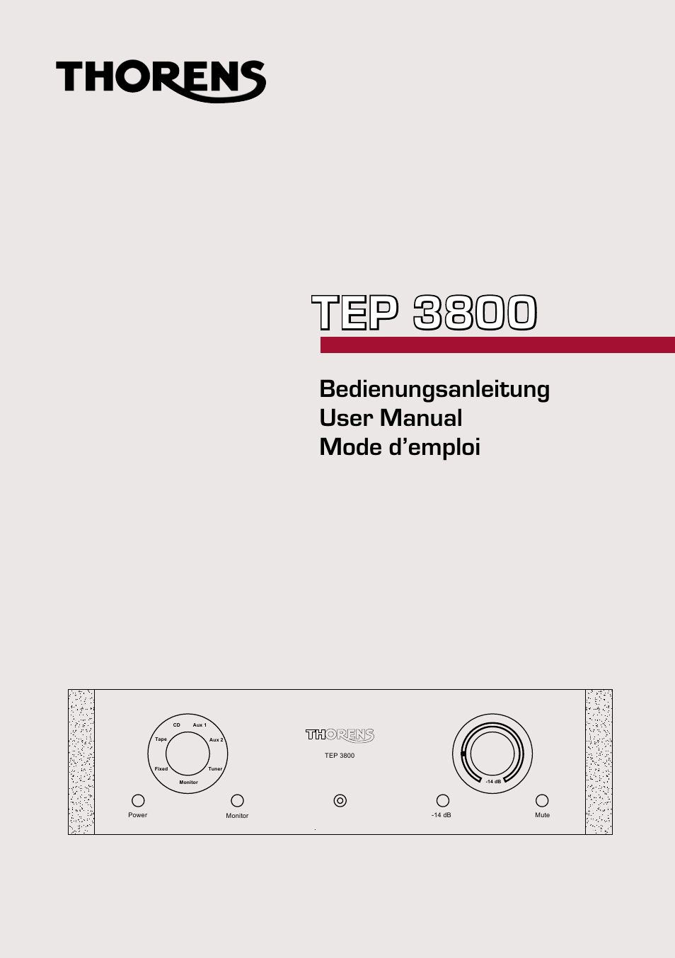 THORENS TEP 3800 User Manual | 52 pages