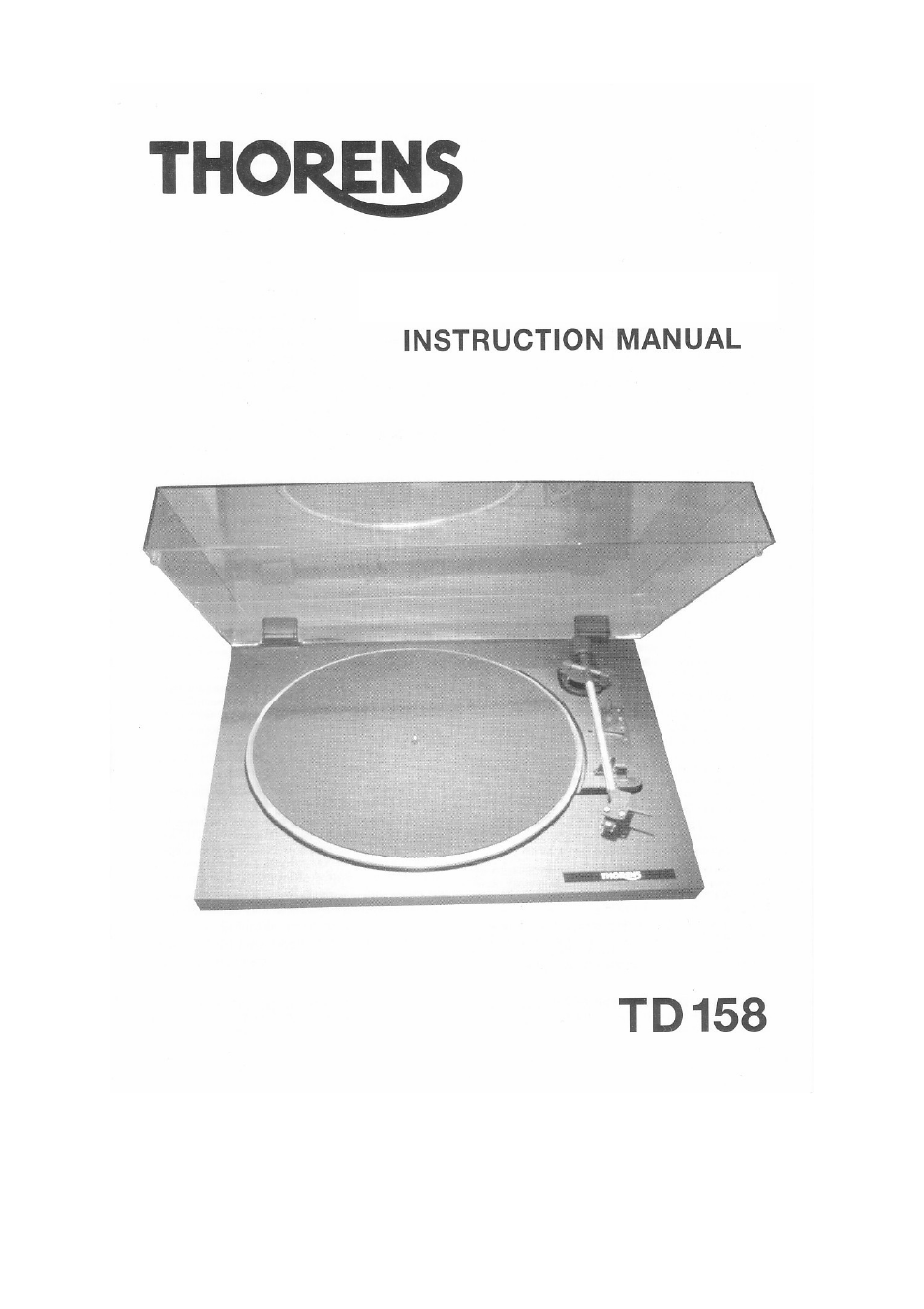 THORENS TD158 User Manual | 9 pages