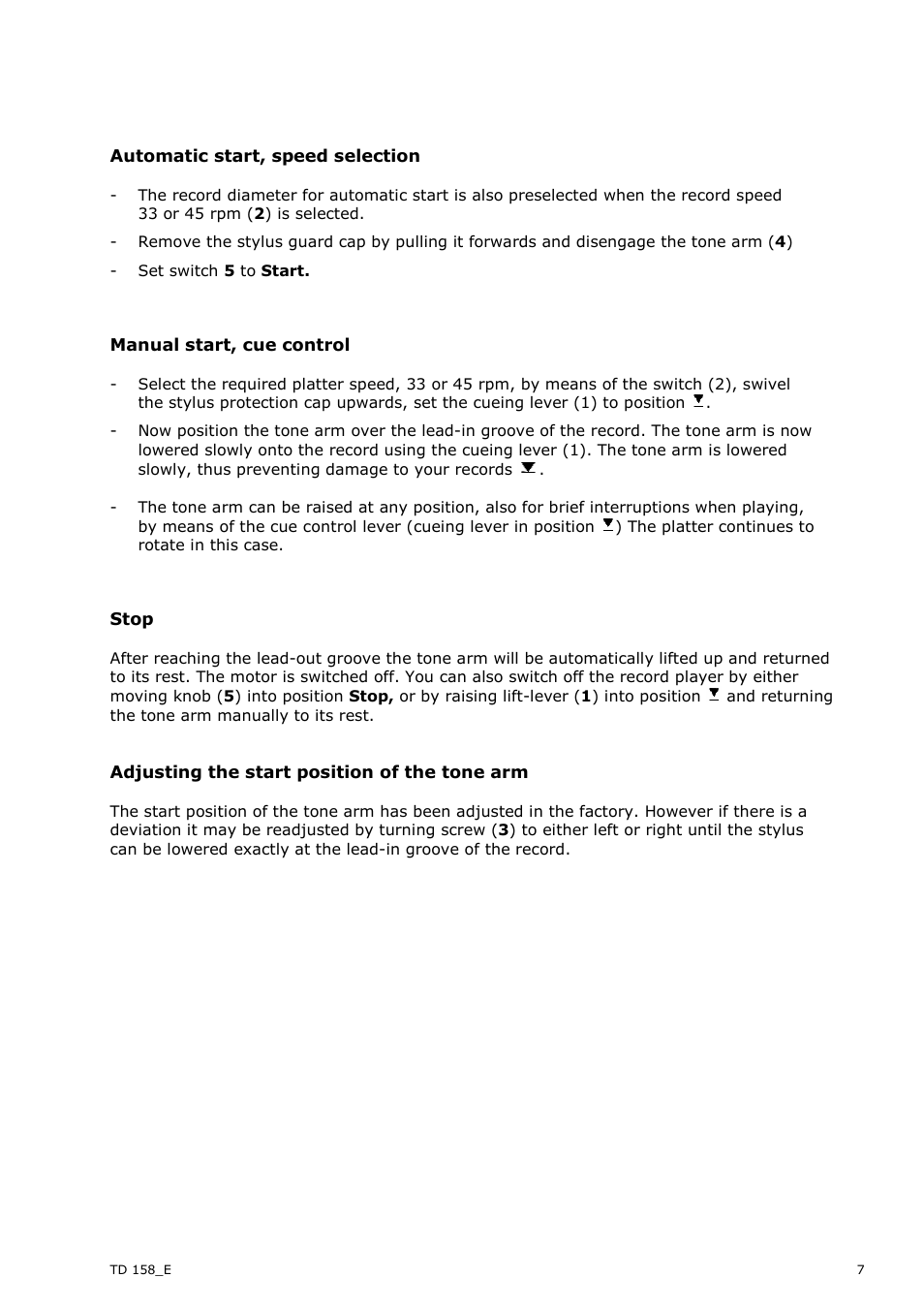 THORENS TD158 User Manual | Page 7 / 9