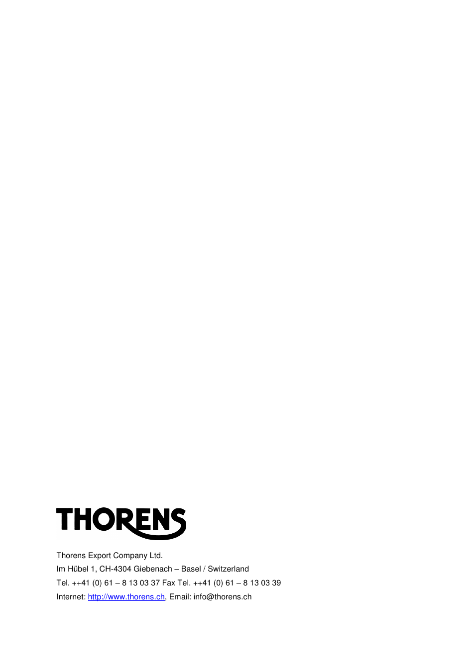 THORENS 653-068 User Manual | Page 8 / 8