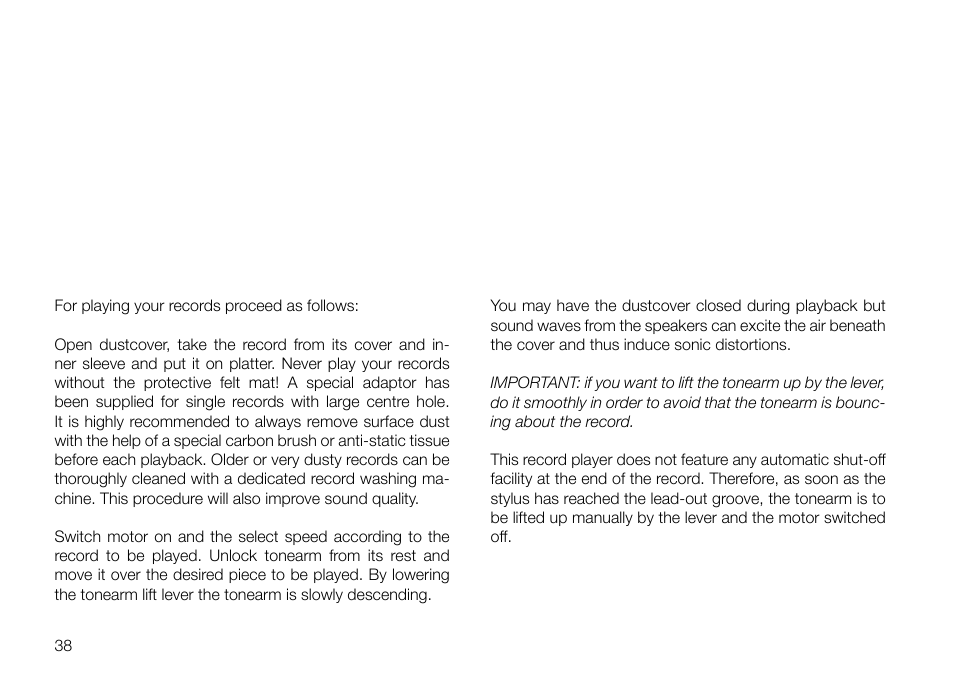 THORENS TD 550 User Manual | Page 38 / 64