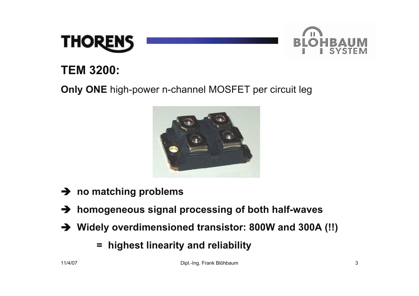 Tem 3200 | THORENS TEM 3200 User Manual | Page 3 / 8