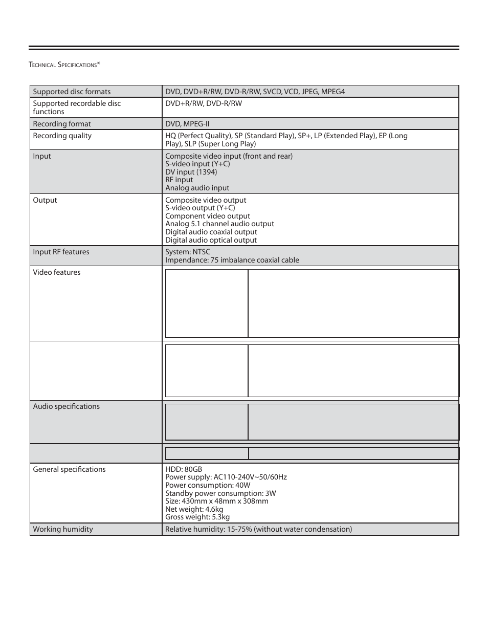 Technical specifi cations | TVGuardian DRM-2001G User Manual | Page 46 / 48