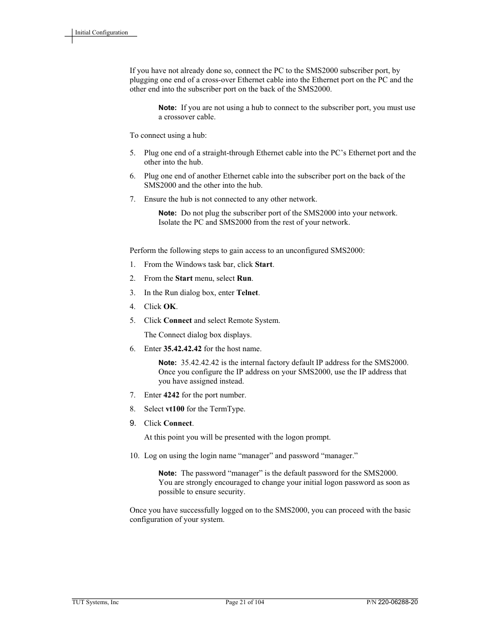 Tut Systems SMS2000 User Manual | Page 21 / 104