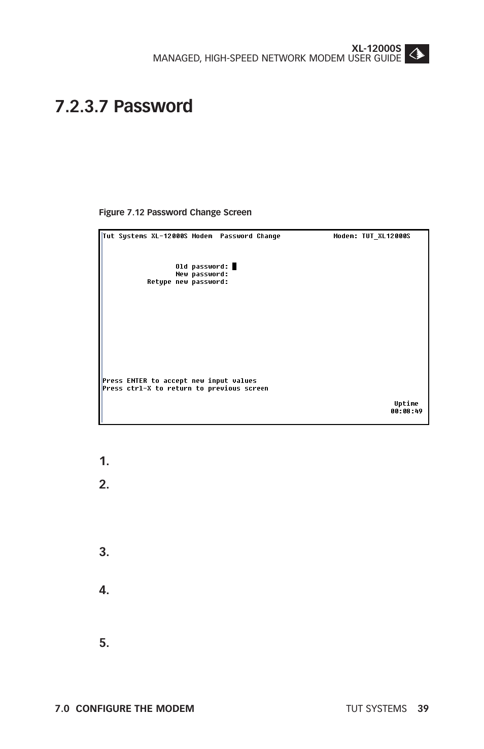 7 password | Tut Systems XL-12000S User Manual | Page 47 / 78