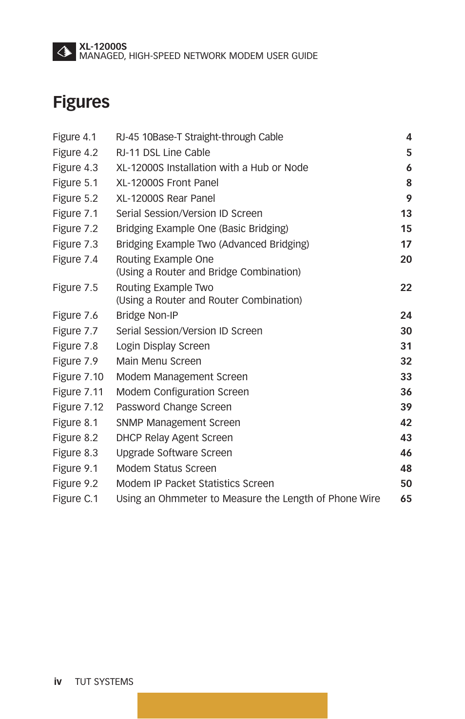 Go to figures and tables, Figures, Back to table of contents | Tut Systems XL-12000S User Manual | Page 6 / 78