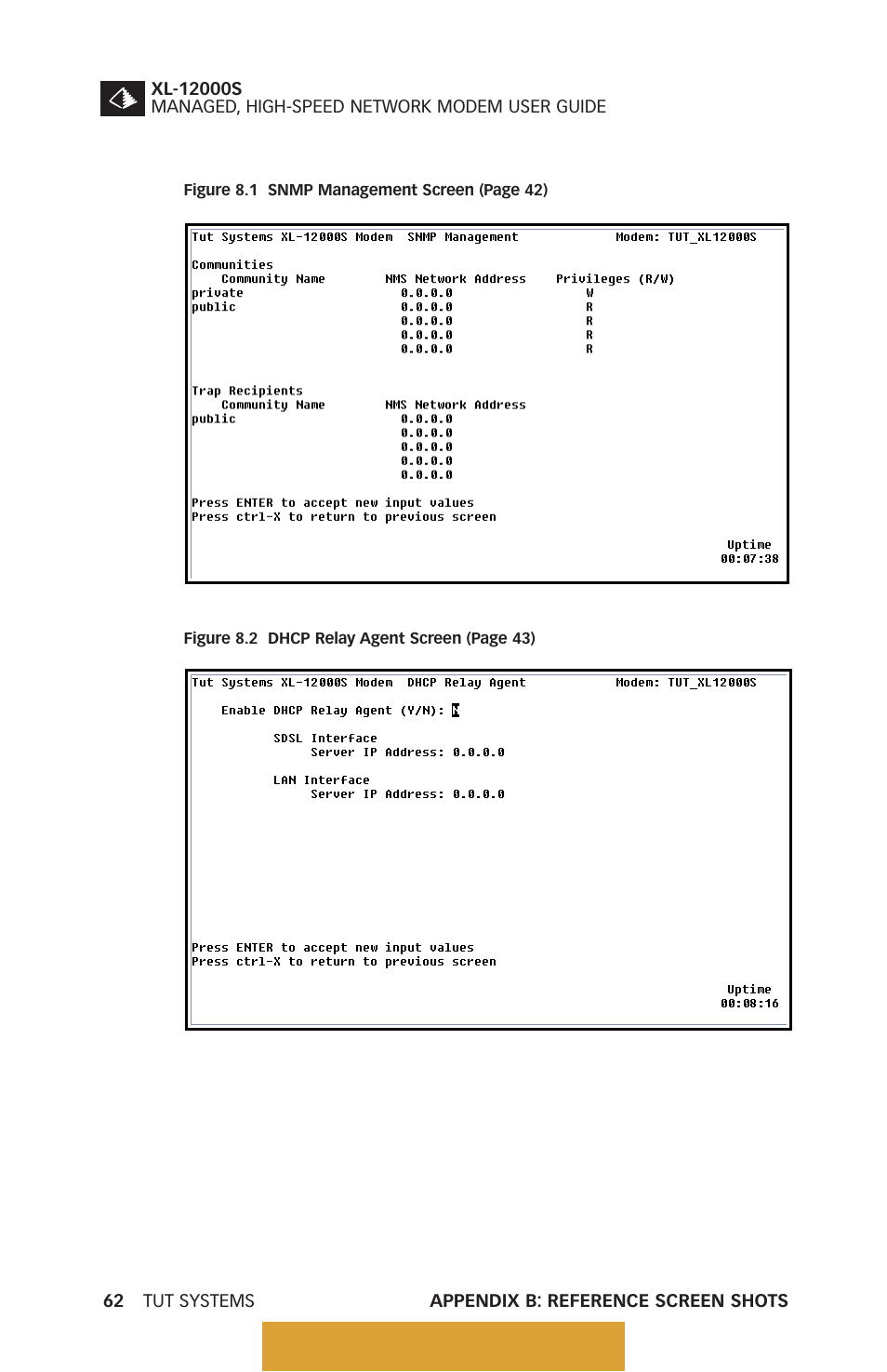 Back to table of contents | Tut Systems XL-12000S User Manual | Page 70 / 78