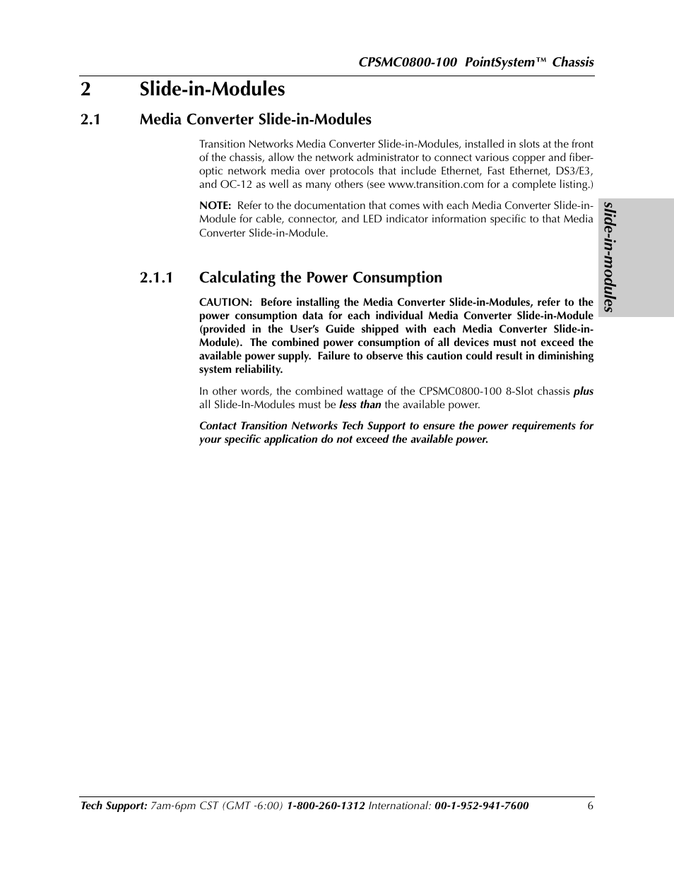 2slide-in-modules | Transition Networks CPSMC0800-100 User Manual | Page 6 / 26