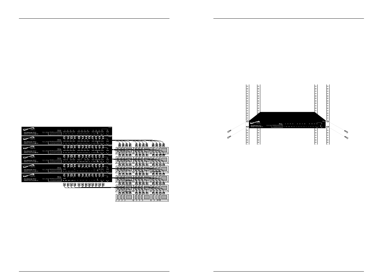 Installing stackmaster tx12 in 19-inch rack, Connecting 100base-tx cable | Transition Networks STACKMASTER TX12 User Manual | Page 9 / 10