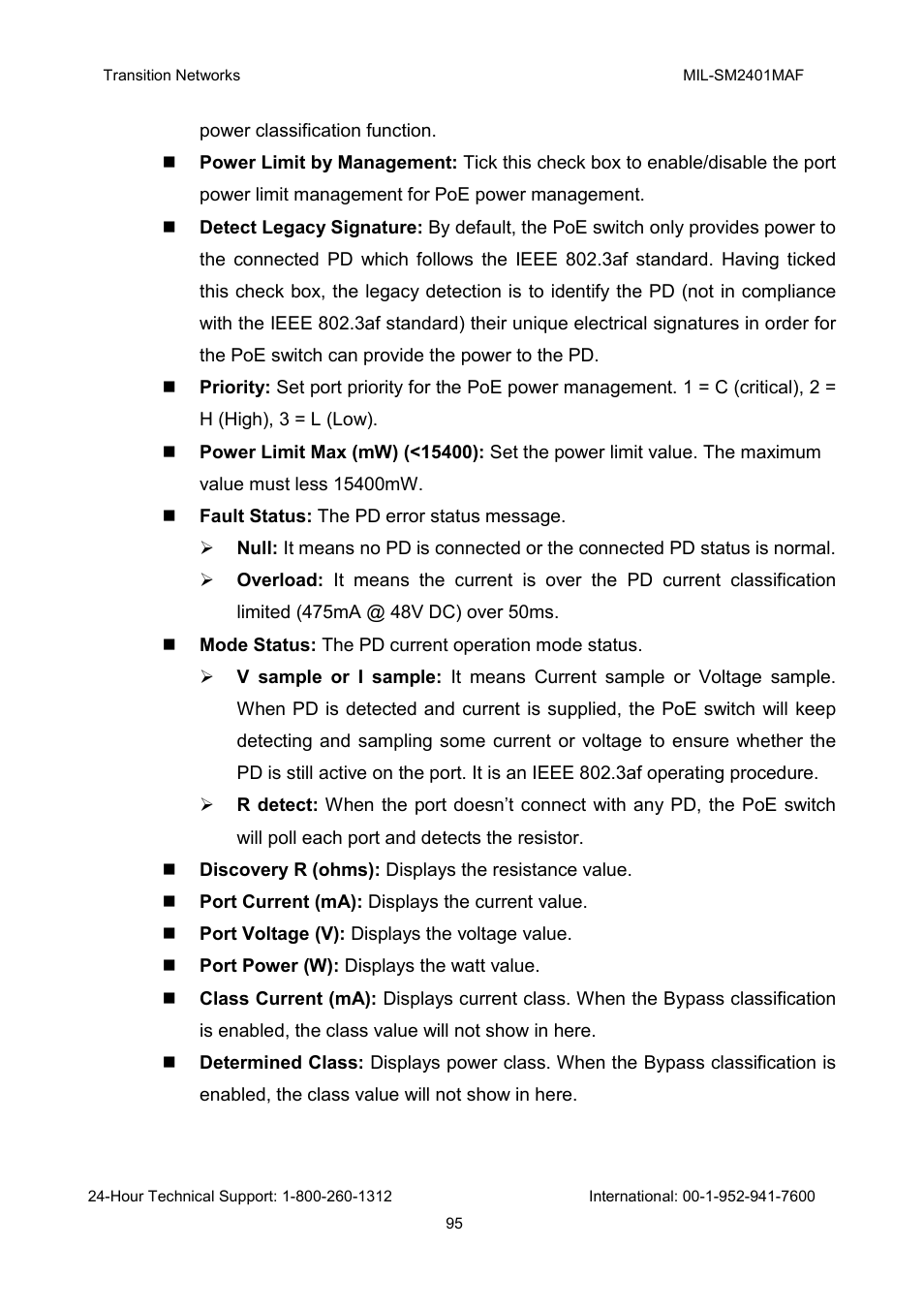 Transition Networks MIL-SM2401MAF User Manual | Page 101 / 111