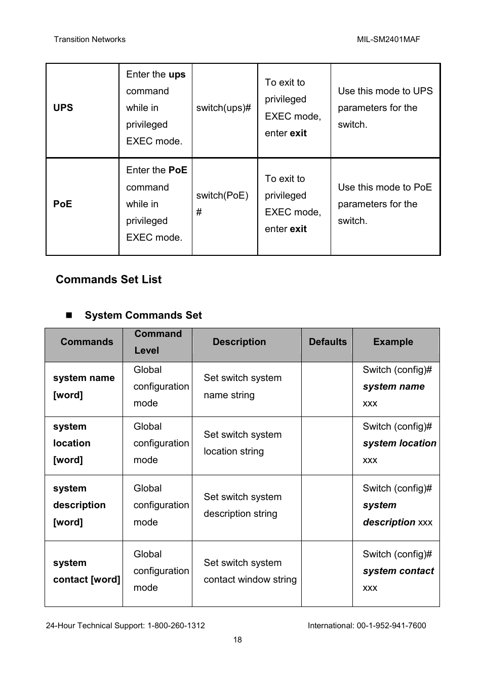 Transition Networks MIL-SM2401MAF User Manual | Page 24 / 111