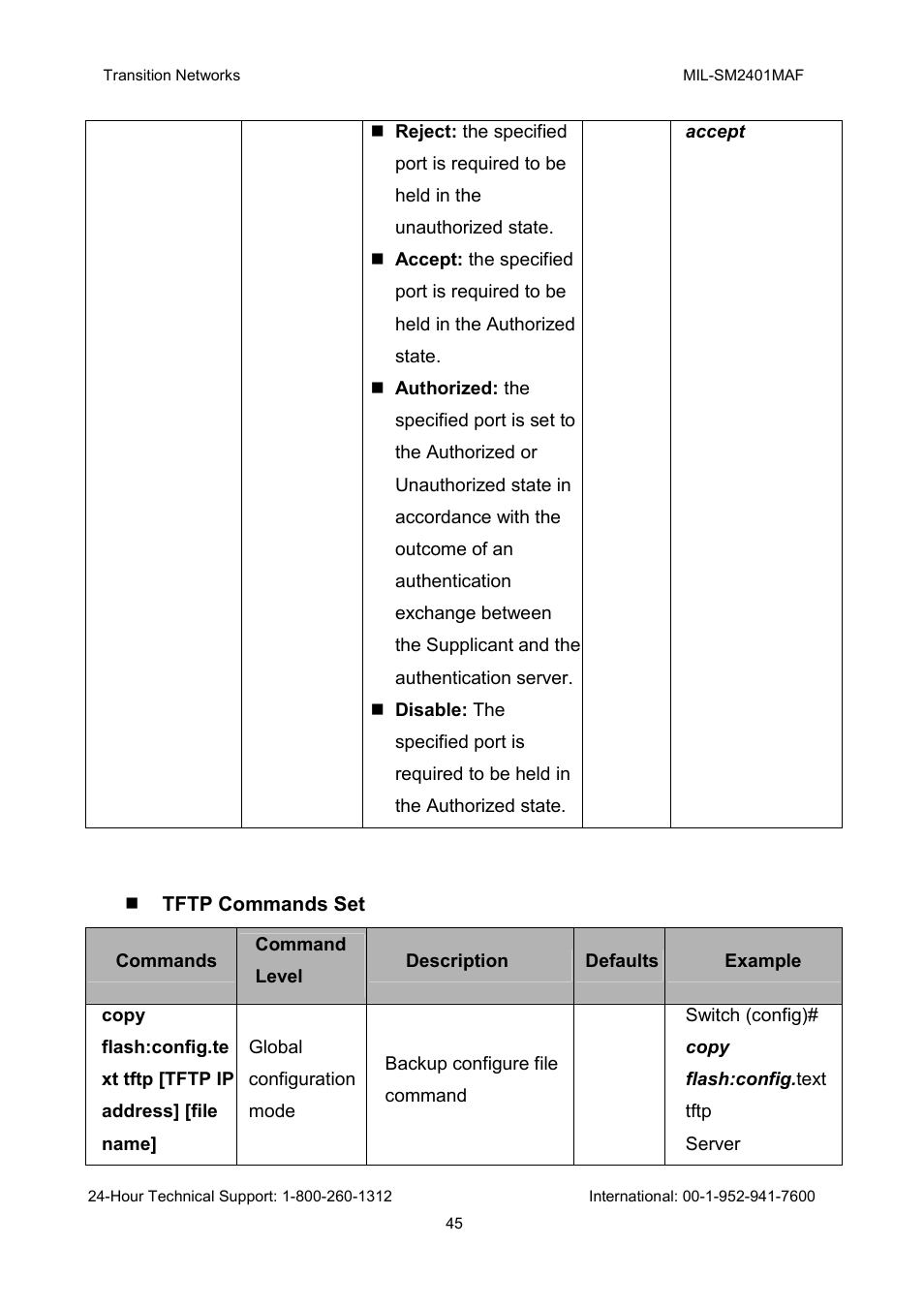 Transition Networks MIL-SM2401MAF User Manual | Page 51 / 111