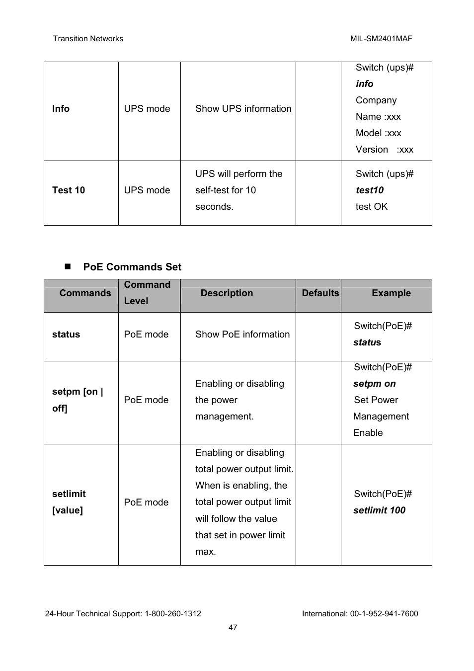 Transition Networks MIL-SM2401MAF User Manual | Page 53 / 111