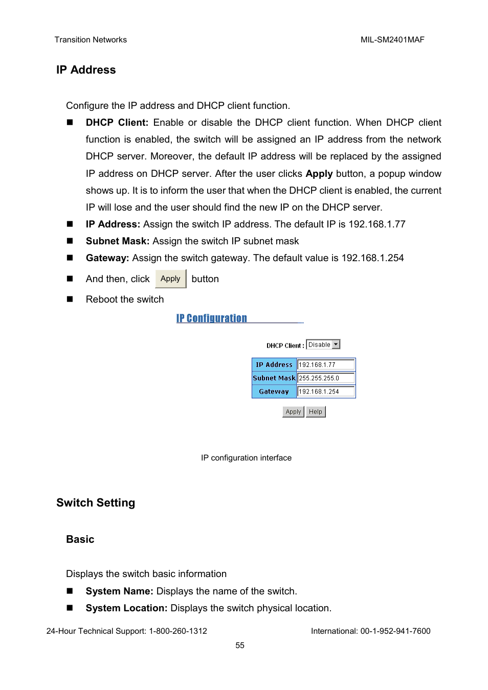 Transition Networks MIL-SM2401MAF User Manual | Page 61 / 111