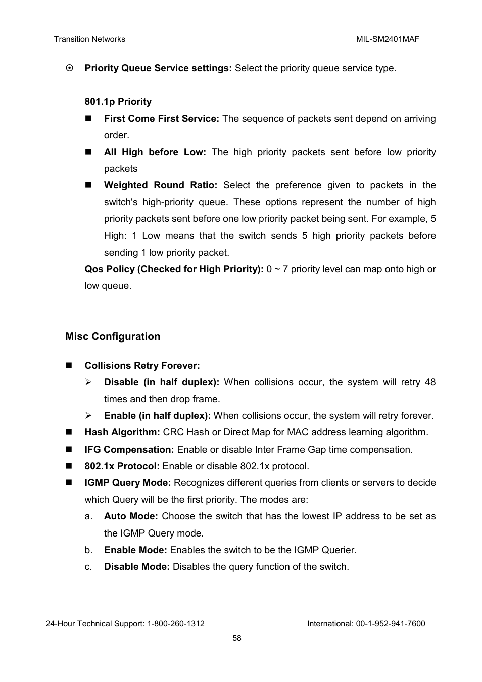 Transition Networks MIL-SM2401MAF User Manual | Page 64 / 111