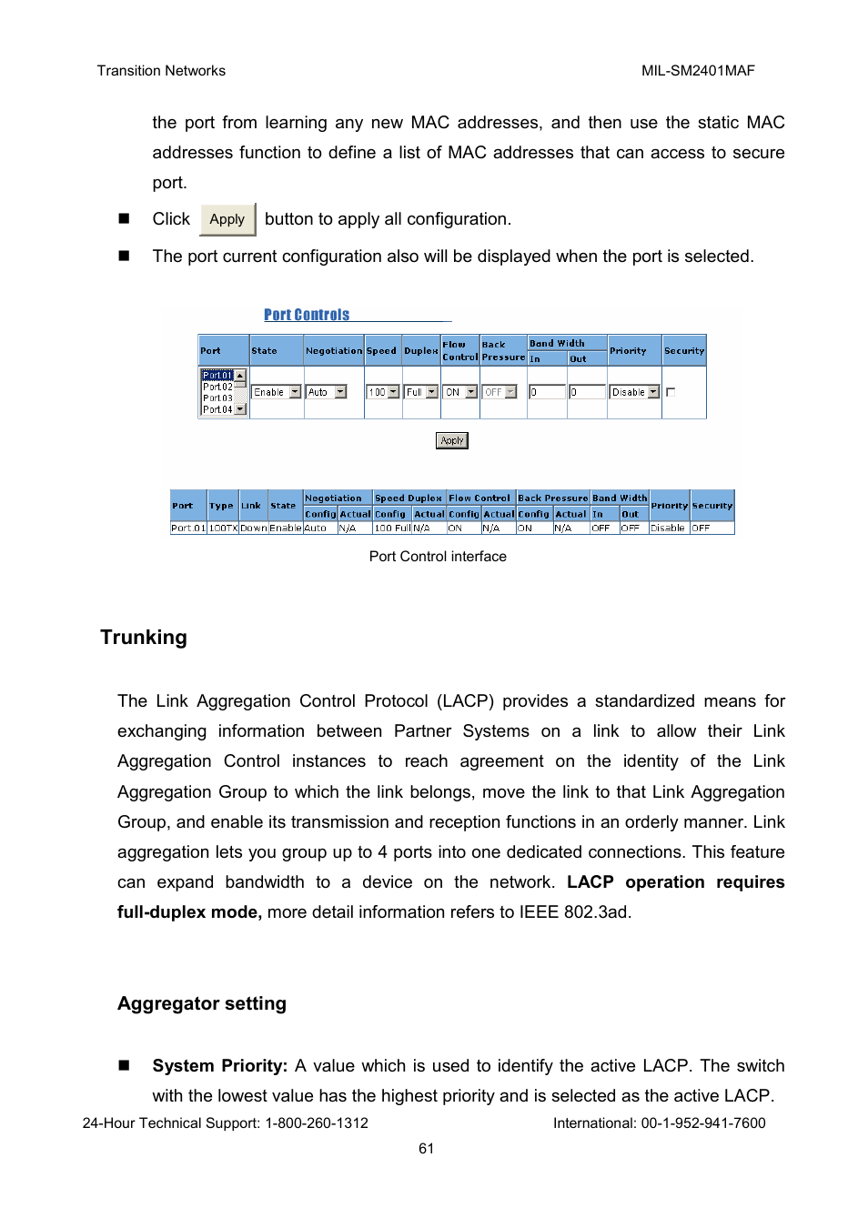 Trunking | Transition Networks MIL-SM2401MAF User Manual | Page 67 / 111