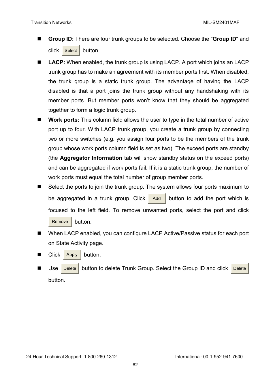 Transition Networks MIL-SM2401MAF User Manual | Page 68 / 111