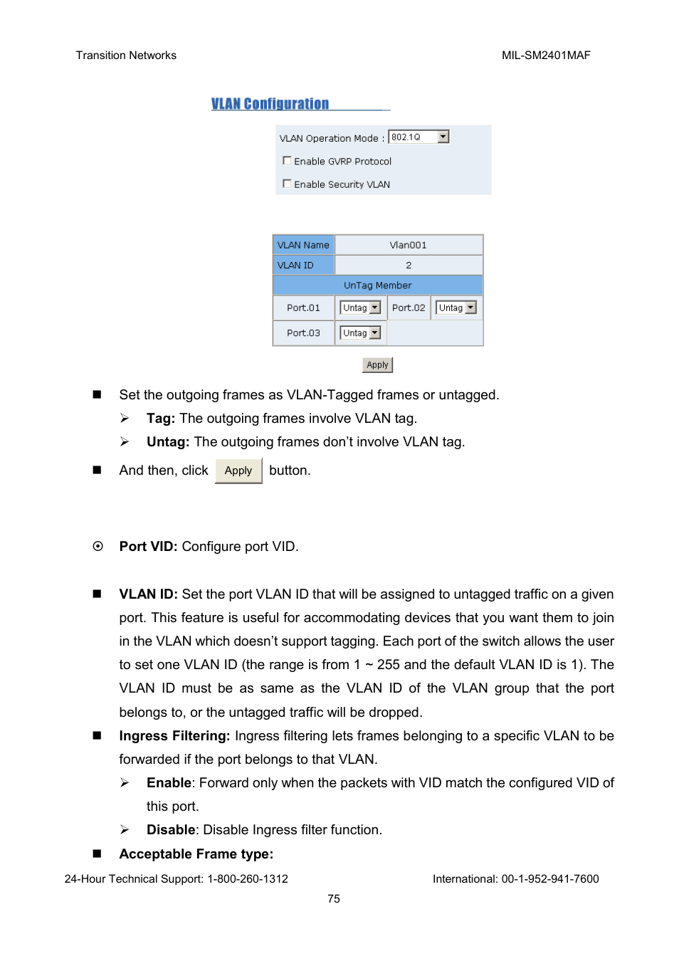 Transition Networks MIL-SM2401MAF User Manual | Page 81 / 111