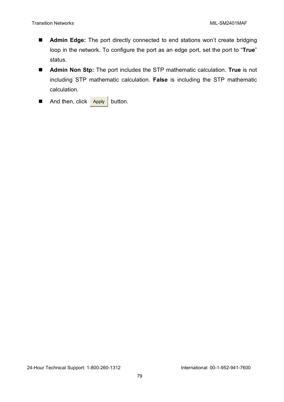 Transition Networks MIL-SM2401MAF User Manual | Page 85 / 111