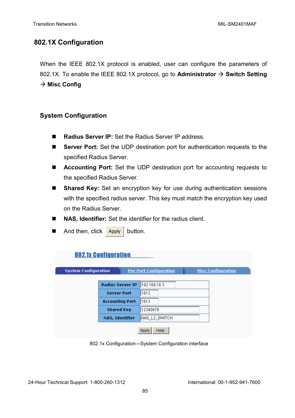 1x configuration | Transition Networks MIL-SM2401MAF User Manual | Page 91 / 111