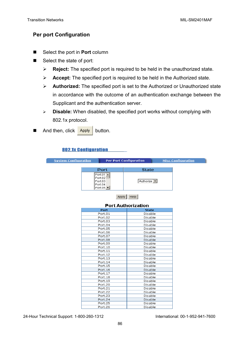 Transition Networks MIL-SM2401MAF User Manual | Page 92 / 111