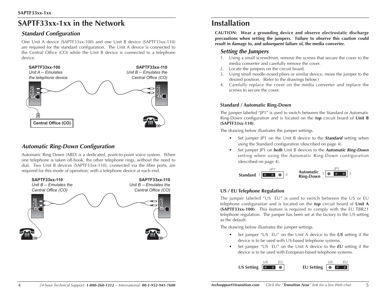Transition Networks SAPTF33xx-100 User Manual | 5 pages
