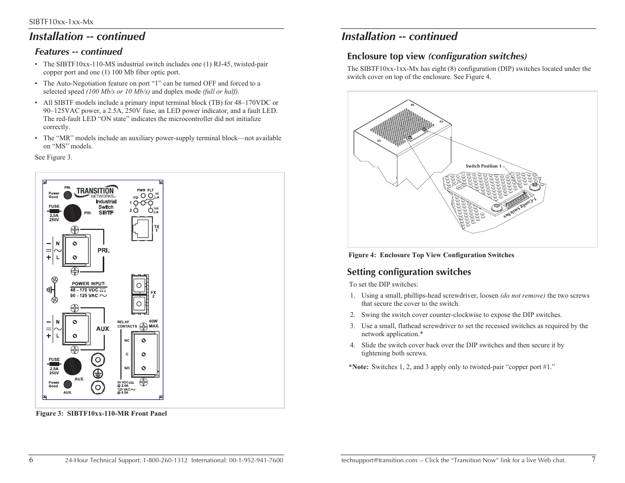 Installation -- continued | Transition Networks SIBTF10XX-1XX-MS User Manual | Page 4 / 15