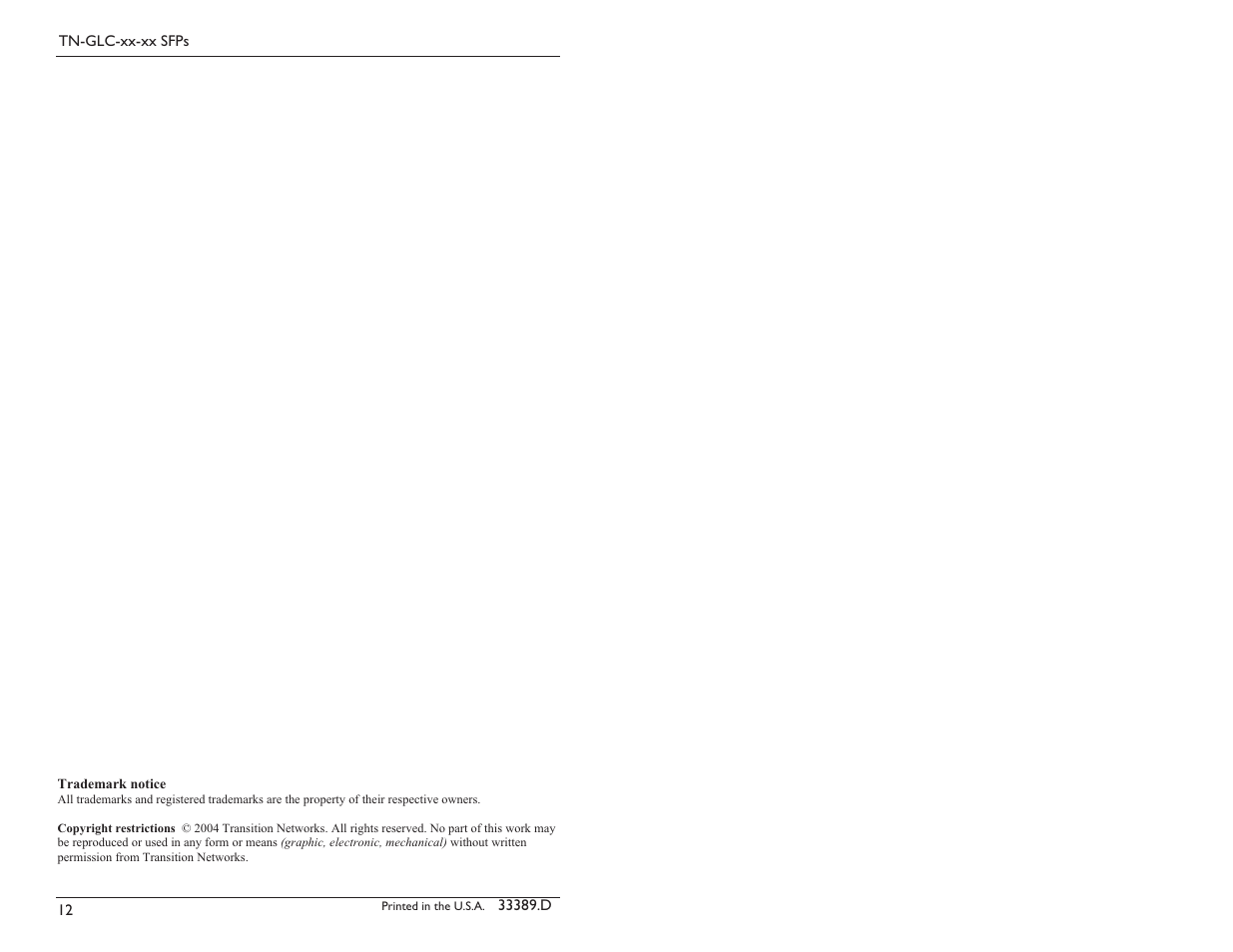 Transition Networks TN-GLC-xx-xx User Manual | Page 7 / 7