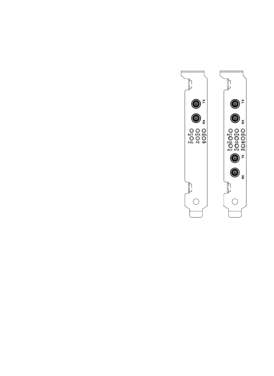 Pci network interface cards, Led indicators | Transition Networks N-FX-ST-01 User Manual | Page 3 / 16