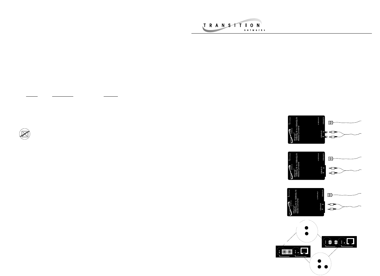 Transition Networks MEDIA CONVERTERS E-100BTX-FRL-01 User Manual | 1 page