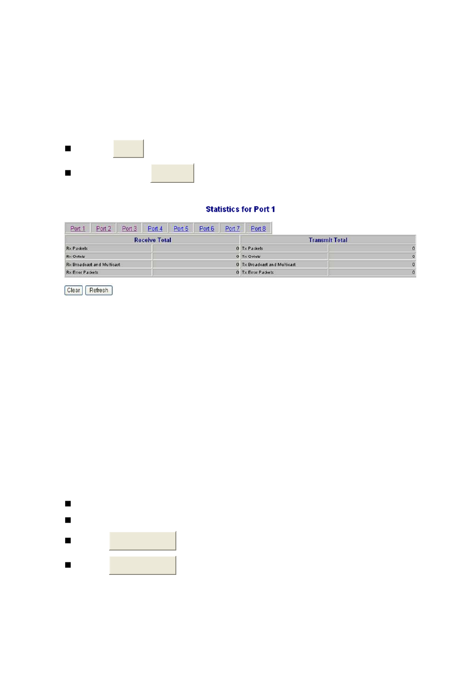 Statistics detail, Vlan setting | Transition Networks MIL-SW8T1GPA User Manual | Page 22 / 41