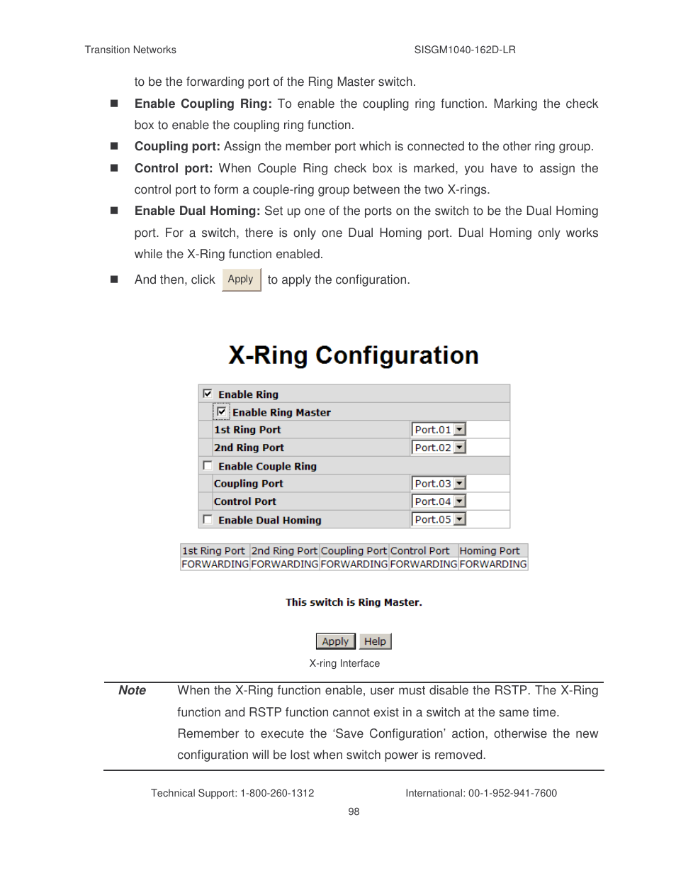 Transition Networks SISGM1040-162D User Manual | Page 105 / 132