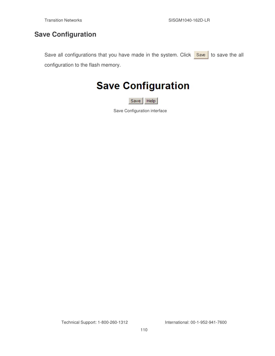 Save configuration | Transition Networks SISGM1040-162D User Manual | Page 117 / 132
