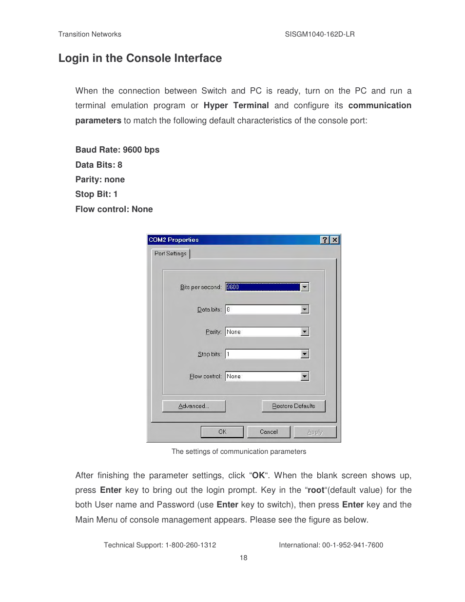 Login in the console interface | Transition Networks SISGM1040-162D User Manual | Page 25 / 132