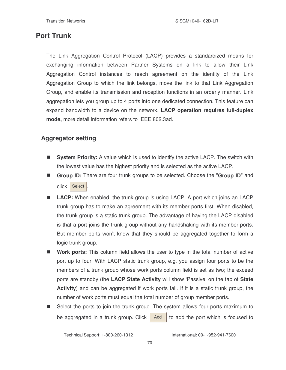 Port trunk | Transition Networks SISGM1040-162D User Manual | Page 77 / 132