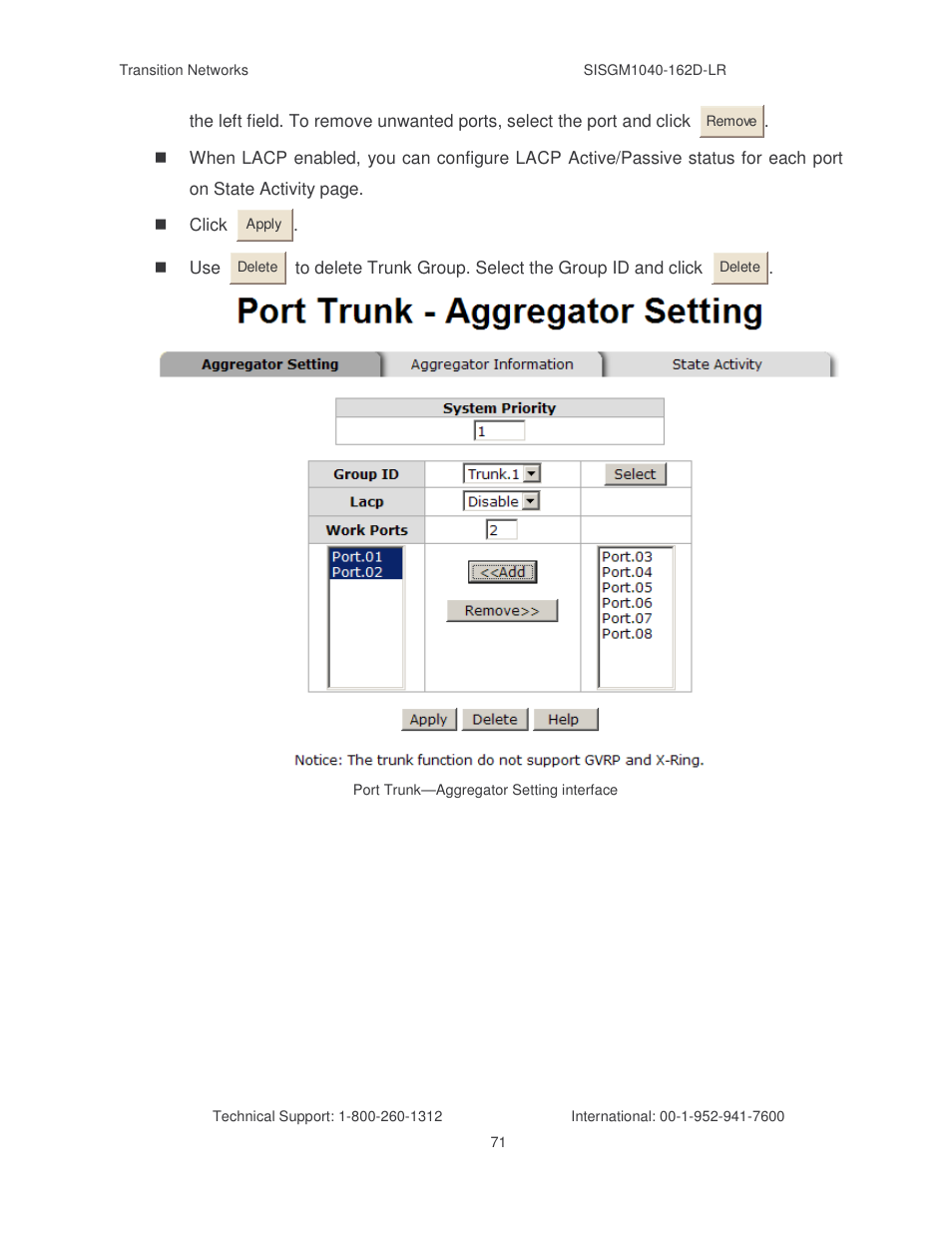 Transition Networks SISGM1040-162D User Manual | Page 78 / 132