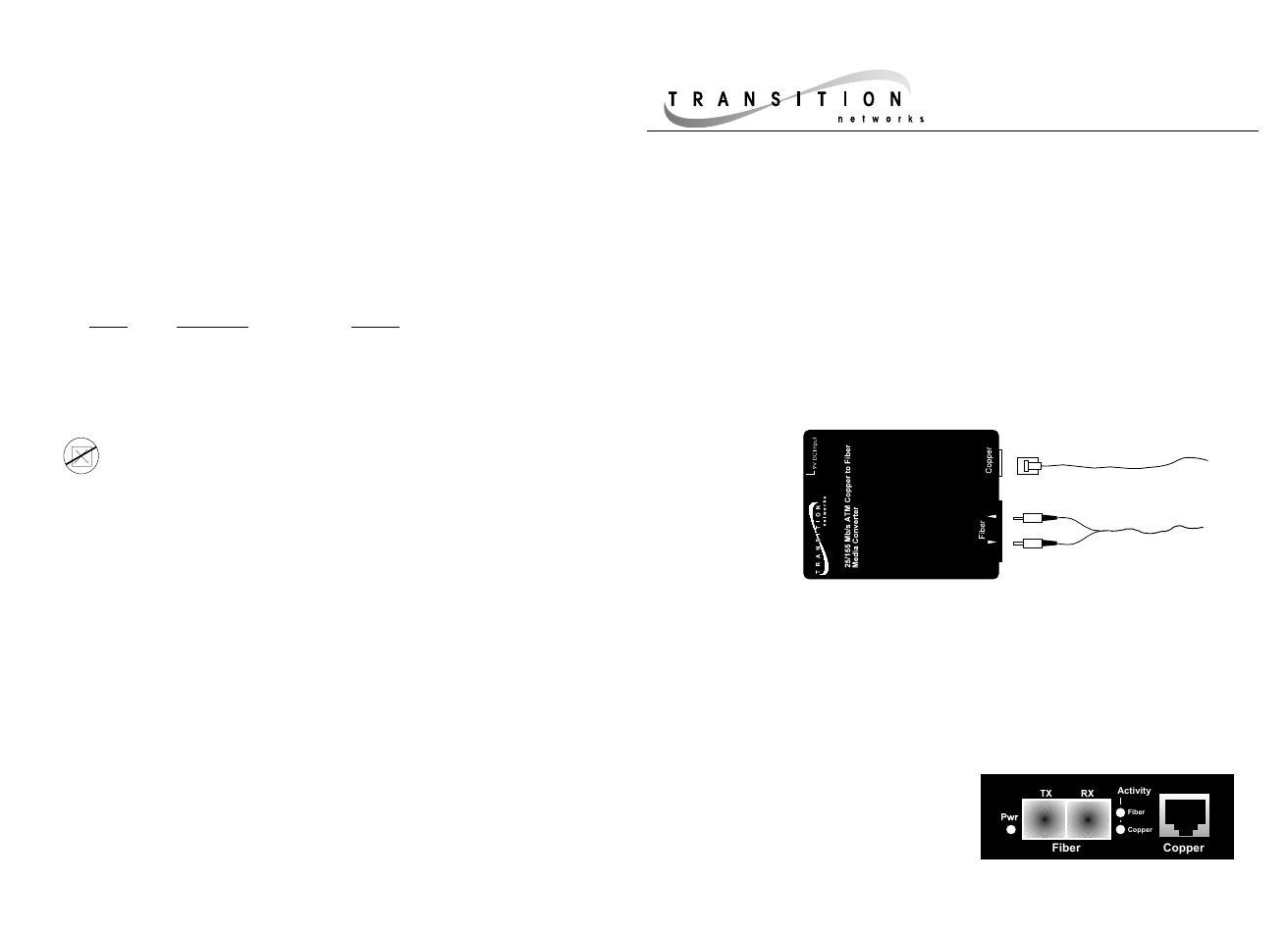 Transition Networks MEDIA CONVERTER A-CF-01 User Manual | 2 pages