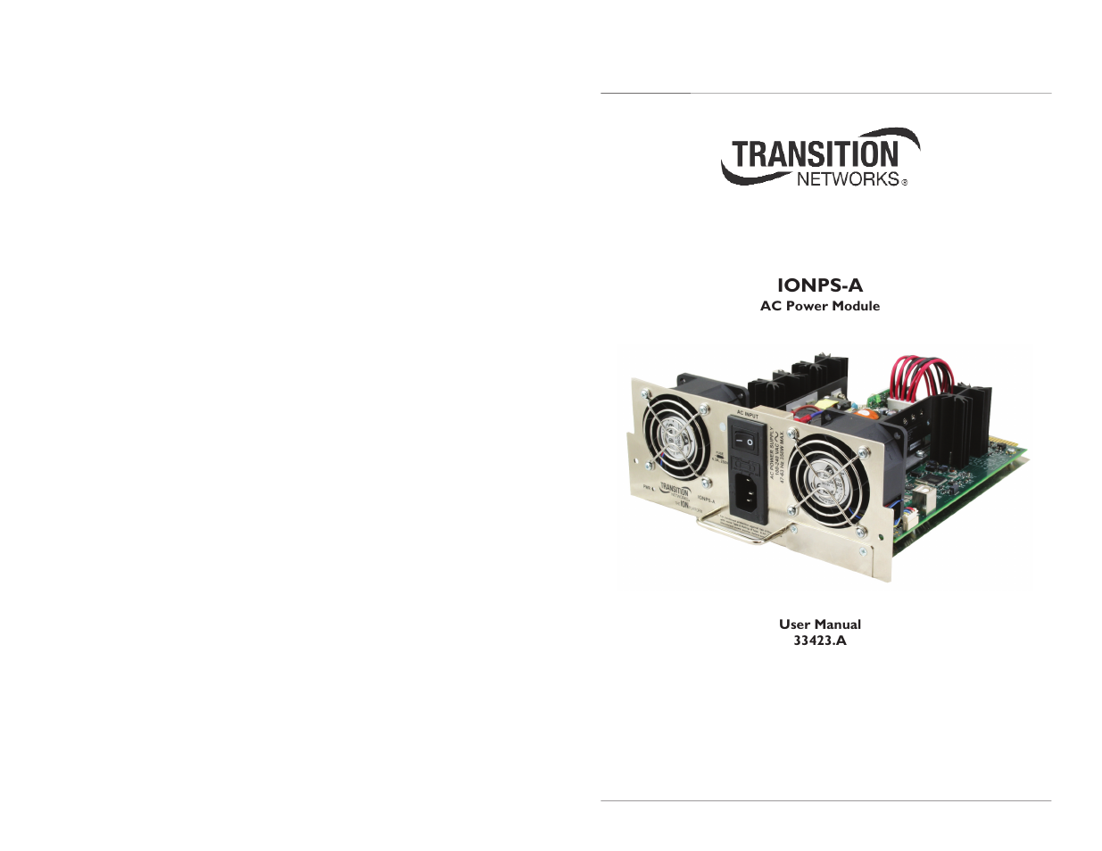 Transition Networks 33423.A User Manual | 9 pages