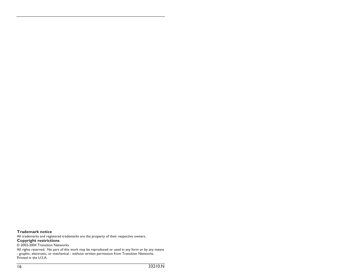 Transition Networks E-100BTX-FX-05 User Manual | Page 9 / 9