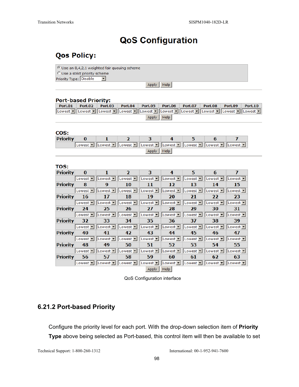 2 port-based priority | Transition Networks SISPM1040-182D User Manual | Page 106 / 157