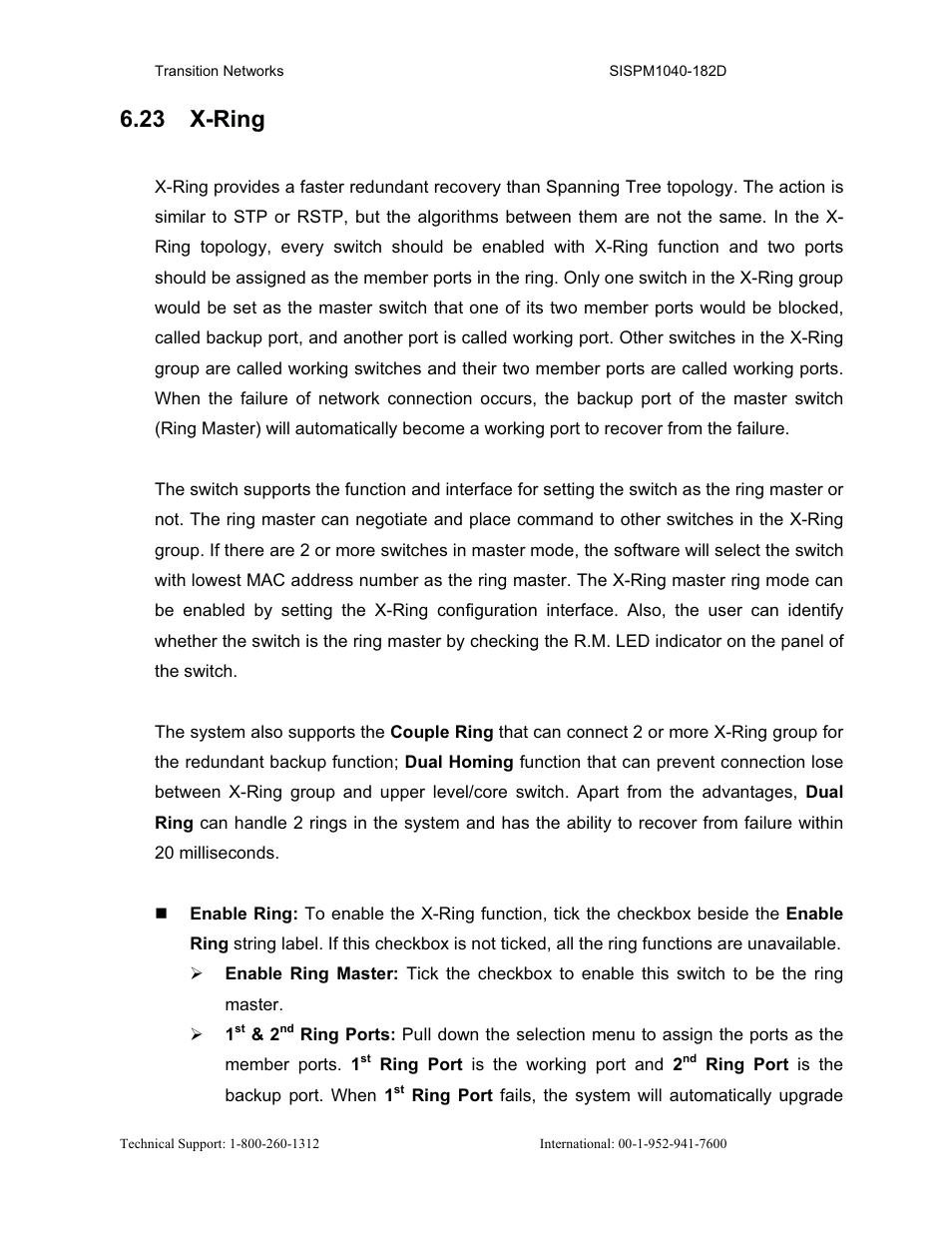 23 x-ring | Transition Networks SISPM1040-182D User Manual | Page 110 / 157